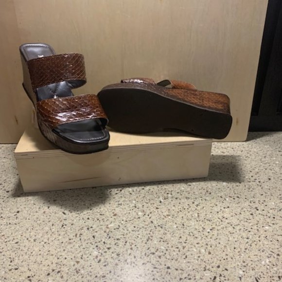 Wedge Sandal Leather Mirabo Made in Italy Size 6 - Picture 8 of 8